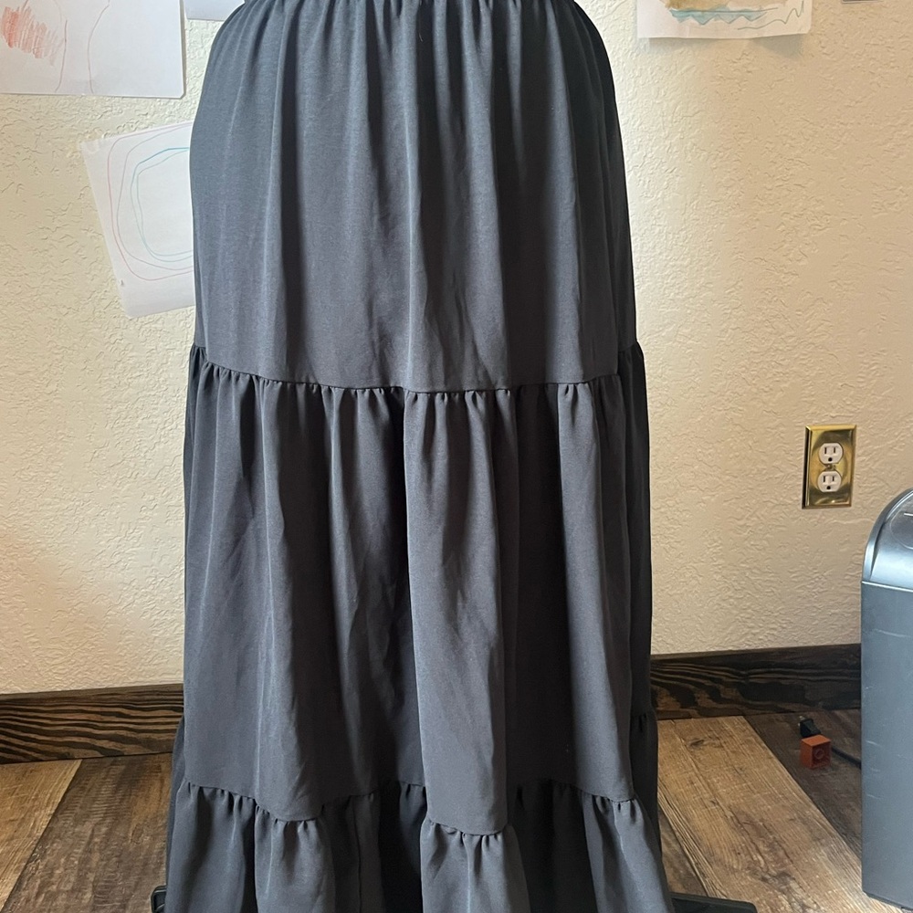 Elegant Black Tiered Skirt